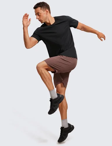 Miniatura 4 de CRZ YOGA Camiseta de manga corta de algodón y poliéster para hombre, ajuste clásico, informal, para entrenamiento, suave, de primera calidad