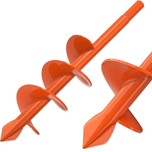 Miniatura 10 de Insaga Broca de taladro de 1.6 x 9 pulgadas para plantar, taladro de tierra en espiral de 0.098 in de grosor para excavador de agujeros de poste