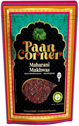 Paan Corner Maharani Mukhwas, Ambientador Queen con cuchara, ingredientes limpios, 4.23 onzas