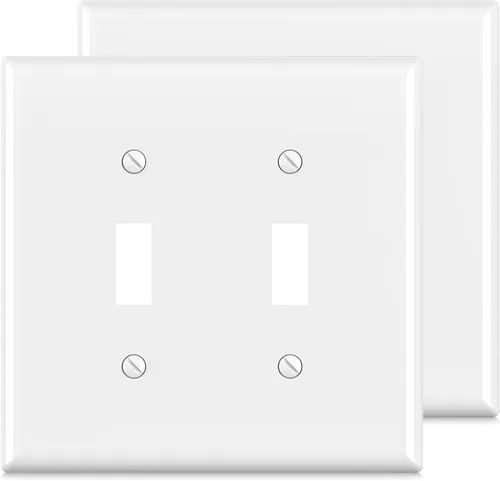 Miniatura 19 de ELEGRP Placas de pared de palanca de 2 segmentos sin tornillos, cubierta de placa frontal termoplástica irrompible de tamaño mediano para Blanco mate