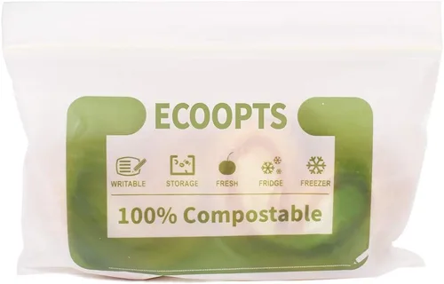 Miniatura 5 de Bolsa con cremallera 100% compostable para aperitivos Bolsas de almacenamiento pequeñas ecológicas Bolsa para congelador A base de plantas sin