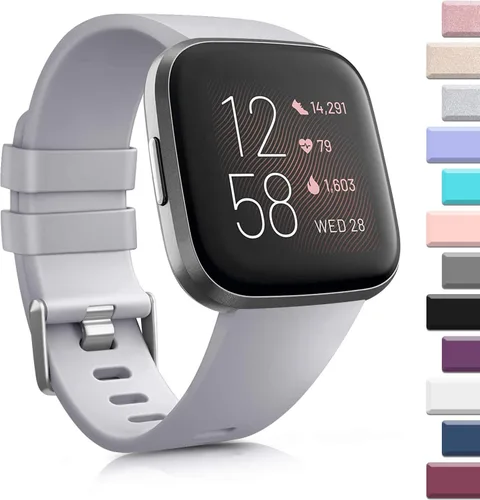 Miniatura 4 de 3 Pack Soft TPU Bands Compatible with Fitbit Versa, Elastomer Replacement Wristband Sports Waterproof Strap for Versa 2 Smart Watch Women Men