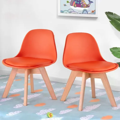 Comfy - Juego de 2 sillas de escritorio pequeñas de estilo simple para niños de 3 a 10 años, diseño de respaldo curvado y asiento acolchado de