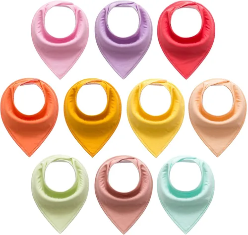 Miniatura 16 de Little Tots - Baberos de algodón unisex para bebés y niños, paquete de 8/10 baberos suaves y absorbentes