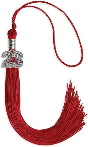 Miniatura 131 de Endea Graduation Borla de un solo color con dije de plata brillante (oro antiguo, 2022)