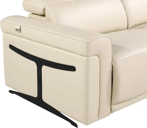 Miniatura 5 de Blackjack Furniture Mario - Sofá biplaza reclinable de cuero italiano de grano superior con reposacabezas y asientos ajustables, cargadores USB