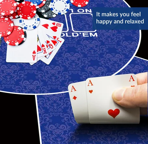 Miniatura 5 de nuveti Alfombrilla de póquer redonda de 61/79/119/140/160 cm para Texas Holdem Mesa de póquer portátil con diseño Art Deco para jugar cartas, 47.0