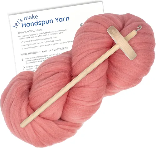 Miniatura 17 de APRENDE a GIRAR - Kit de Spinning para Principiantes con Husillo de Caída y Lápiz Merino Roving. Elige tu color y haz hilo! Color: Gamuza