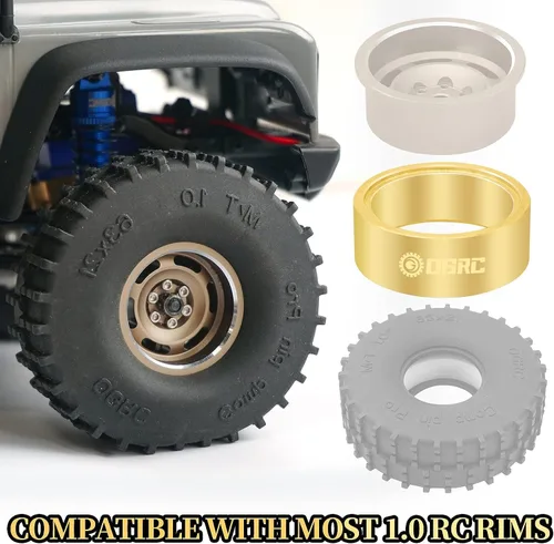 Miniatura 3 de OGRC - Anillo interno de latón de 1.0 pulgadas, anillo de abrazadera con peso de rueda pesada de 3.25 oz, se adapta a llantas de rueda RC para TRX4M