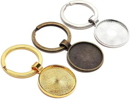Miniatura 7 de Bandejas colgantes de bisel redondo, cabujón, base en blanco para manualidades, fotos, joyas, hallazgos, fabricación de accesorios, Plata Plata