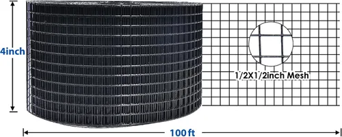 Miniatura 2 de Protección para Panel Solar, Rollo de 10 cm X 30 m de Malla Protectora para Panel Solar con Recubrimiento de PVC, Disuasorio de Palomas Negras