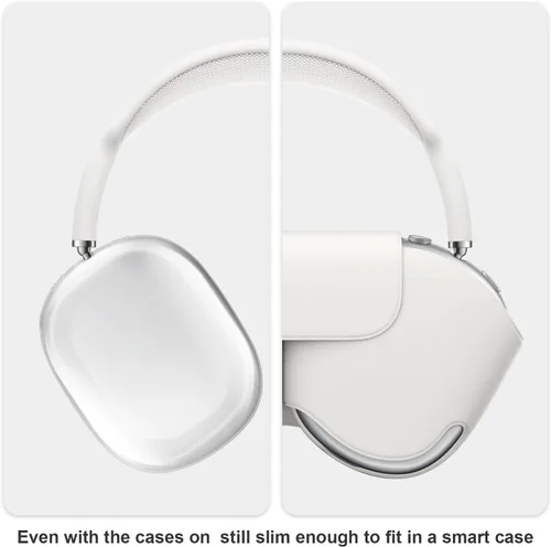 Miniatura 4 de VICHYIE Funda para AirPods Max, funda transparente de TPU suave antiarañazos, accesorios transparentes para auriculares Airpods Max (transparente)