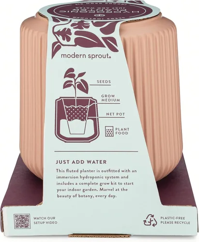 Miniatura 6 de Modern Sprout Kit de cultivo de flores, maceta de cerámica con sistema de cultivo hidropónico para interiores, ideal para decoración de sala