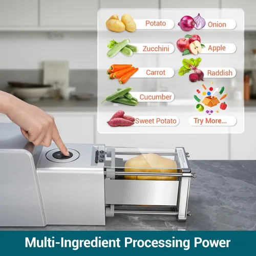 Miniatura 6 de Sopito Cortador de Papas Fritas Eléctrico Cortador de Papas de Acero Inoxidable con Cuchillas de 1/2 y 3/8 Pulgadas para Papas, Zanahorias, Pepinos