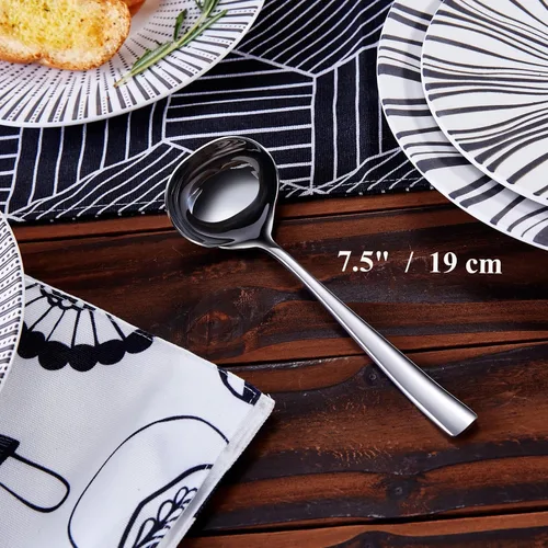 Miniatura 2 de KEAWELL Louis - Cucharón para salsa de 7.5 pulgadas, mini cucharón de acero inoxidable 18/10, apto para lavavajillas (1)