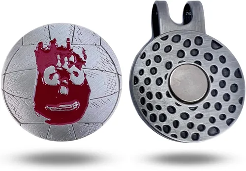 Miniatura 2 de Full Metal Markers Wilson - Marcador magnético único de metal para pelotas de golf con clip para sombrero para hombres y mujeres