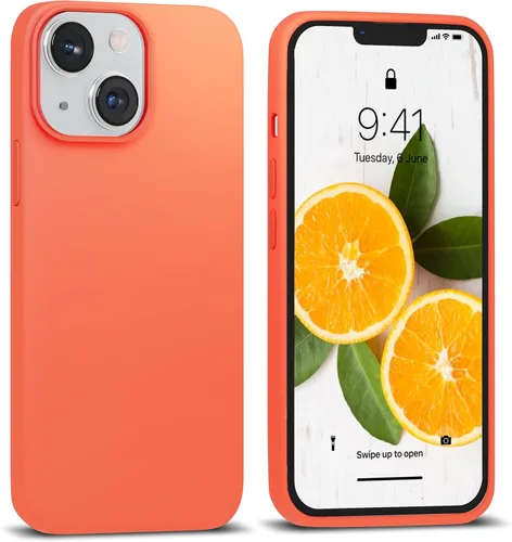Miniatura 9 de IceSword Funda compatible con iPhone 15 Stone de silicona líquida delgada y protectora, suave antiarañazos, beige claro, crema y arena cálida