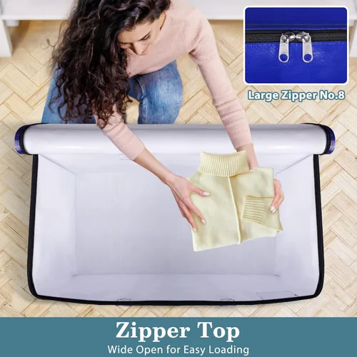 Miniatura 6 de HomeHacks Bolsas de Mudanza Resistentes con Cremalleras Fuertes y Asas, Bolsas de Mudanza Plegables, Contenedores de Almacenamiento para Embalaje