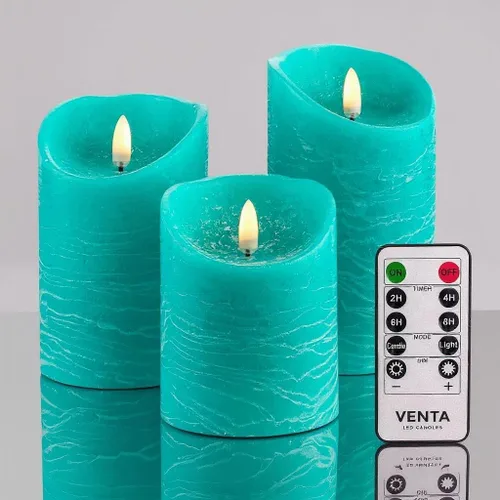 Miniatura 18 de VENTA Juego de 3 velas de pilar de marfil cálido Velas de cera real operadas por baterías con llama parpadeante Decoración atemporal para todo