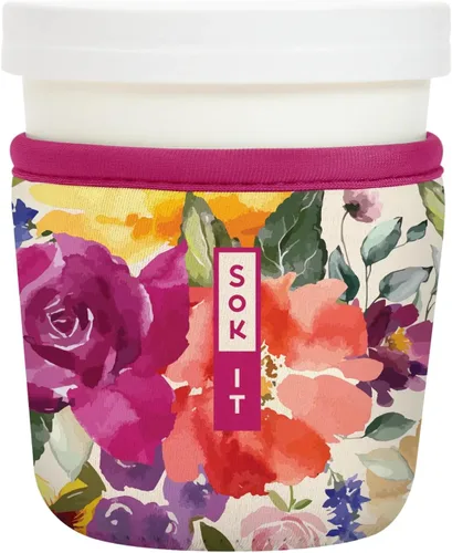 Miniatura 117 de Sok It IceCreamSok - Funda de neopreno aislada (flores abstractas, pintas de helado cónicas)