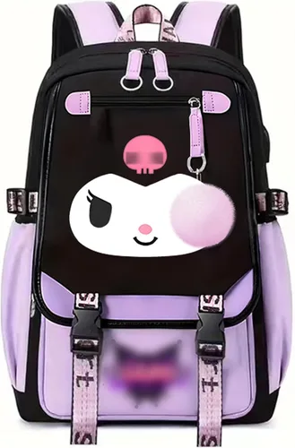 Miniatura 12 de Roffatide Mochila de anime impresa de negocios casual para computadora portátil, mochila para viajes, senderismo, mochila de 17 pulgadas A