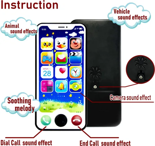 Miniatura 3 de Paquete de juguetes de control remoto para bebés y teléfonos inteligentes, juego de simulación para bebés pequeños, juguetes musicales con luz