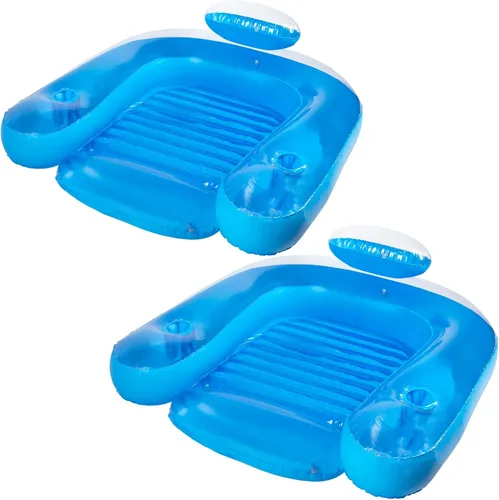 Miniatura 6 de Poolmaster Silla de Agua Paraíso, Flotador Inflable para Piscina para Adultos con Respaldo, Reposabrazos y Soportes Duales para Copas, Cómoda Silla