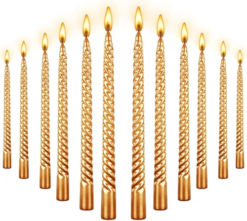 Miniatura 10 de Kandelo - Velas espiraladas cónicas de 8 pulgadas, 4 unidades, 5 horas, sin humo, vela larga, candelabros altos, para el hogar, cena, fiesta, boda