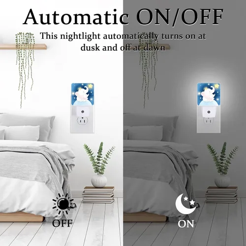 Miniatura 6 de Luz nocturna de dinosaurio, lámpara nocturna de pared enchufable con sensor de atardecer a amanecer, lámpara LED de 0.5 W de eficiencia energética
