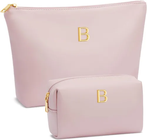 Miniatura 10 de Regalos para mujeres Juego de bolsa de maquillaje inicial para niñas, regalos personalizados para dama de honor, amiga, graduación, profesora