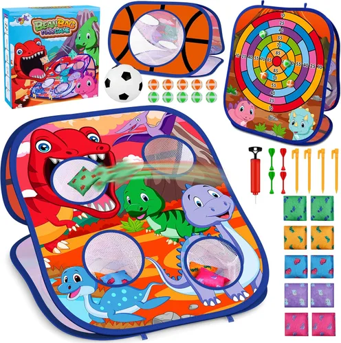 Miniatura 8 de Juego de lanzamiento de bolsas de frijoles de animales, juego de lanzamiento al aire libre, suministros de fiesta familiar para niños, regalo