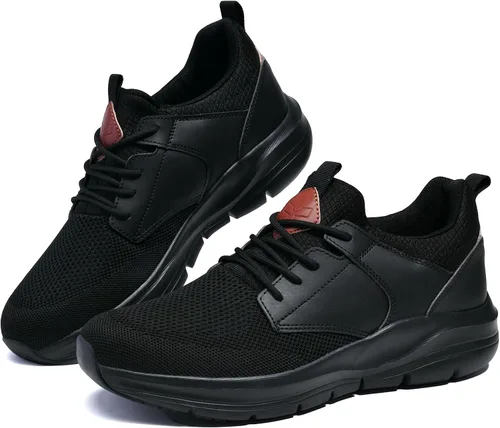 Zapatos de trabajo antideslizantes para hombre, zapatos deportivos para caminar, zapatos de cocina de chef, Todo negro, 9
