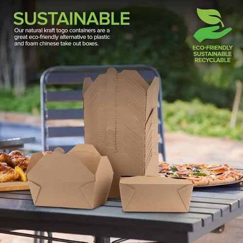 Miniatura 6 de Cajas para llevar para microondas de 112 onzas (paquete de 30) contenedores desechables para alimentos – Fiambrera de cartón reciclable