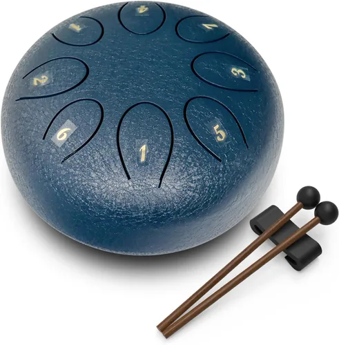 Miniatura 8 de REGIS Tambor metálico de lengüetas, de acero, 6 pulgadas, 8 notas musicales, instrumento de percusión, tambor de lluvia para exteriores, regalo