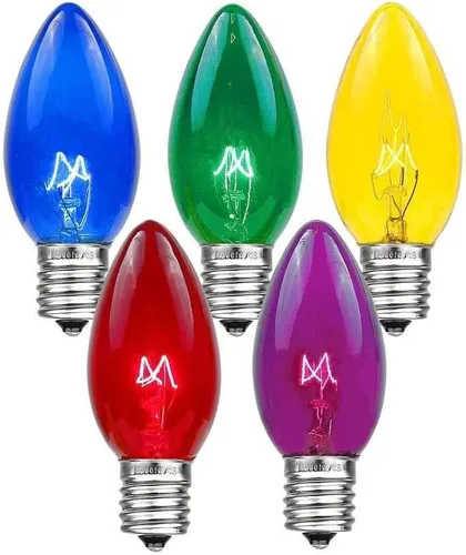 Miniatura 2 de Juego de luces de Navidad transparentes C9, cadena de luz para interior o exterior, para árbol de Navidad, luces colgantes para la línea de techo