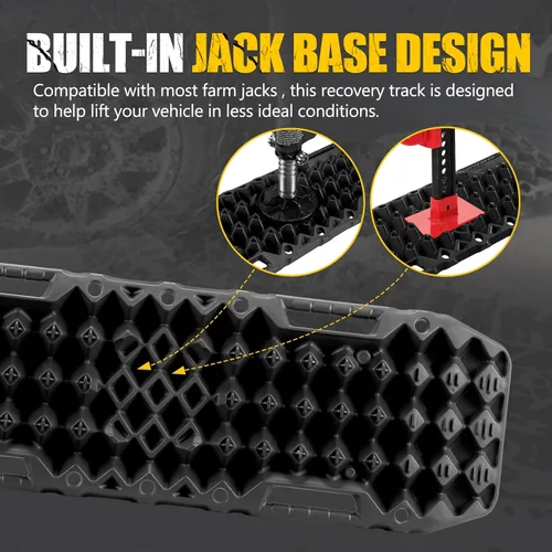 Miniatura 2 de BUNKER INDUST - Tablas de tracción todoterreno con base de gato, par de pistas de recuperación 4X4 para Jeep Truck, alfombrilla de tracción