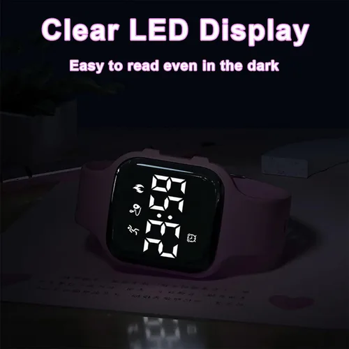 Miniatura 7 de Fitness Pedometer Watch Without App/Bluetooth,IP67 Waterproof LED Sports Watch with Timer Calories/Distance/Step Counter/2 Alarm Clocks, 21 Days
