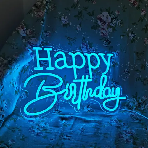 Miniatura 2 de Letrero de neón LED azul hielo para decoración de pared, fiesta, dormitorio, habitación, hogar, cumpleaños, decoración de Navidad, regalo de Azul