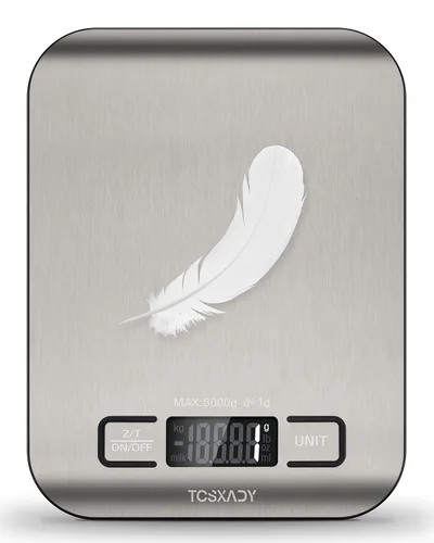 Báscula de alimentos, báscula digital de cocina de 11 libras con pantalla LCD de 6 unidades y función de tara, diseño compacto para hornear, cocina