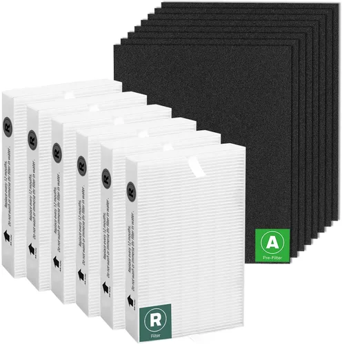 Filtro HEPA HPA300 de repuesto para purificador de aire Honeywell, 6 filtros HEPA R y 8 prefiltros de carbono precortados A por APPLIANCEMATES