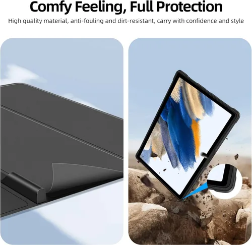 Miniatura 9 de JUQITECH Funda de teclado retroiluminada para Samsung-Galaxy-Tab A8 10.5 2022, funda magnética fuerte para libros, funda suave desmontable teclado