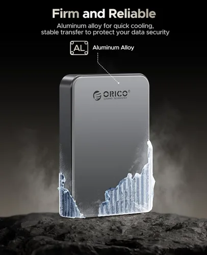 Miniatura 6 de ORICO 256GB SSD Magnético Portátil, Cuerpo de Metal, Grabación y Almacenamiento ProRes HDR de 4K 120 fps, Hasta 460MB/s, Cable USB C&A 2 en 1, SSD