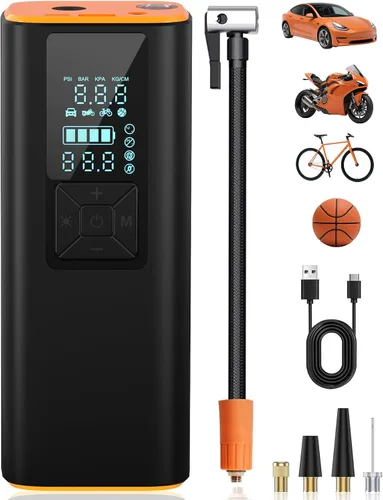 Inflador de neumáticos Compresor de aire portátil para bicicleta, automóvil, motocicleta, bomba de aire de 150 PSI para neumáticos de automóvil con