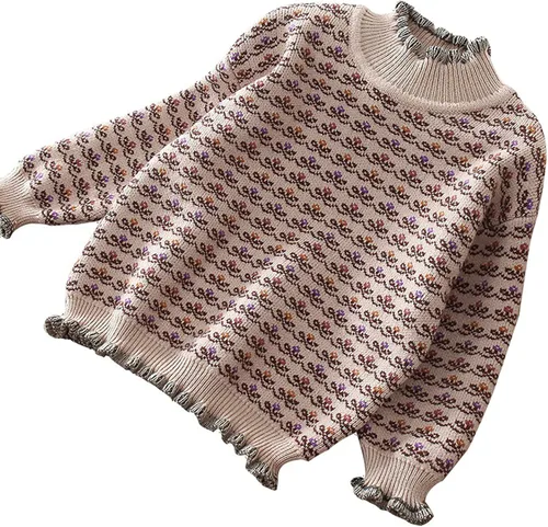 Miniatura 10 de Camisetas para bebé niña, suéter con mangas de suéter, ropa de una niña larga con fondo largo para niñas de bebé simple