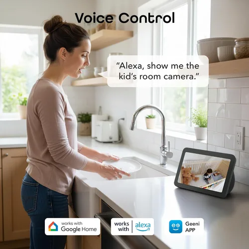 Miniatura 6 de Geeni Look 2K 4MP Cámara de seguridad inteligente para interiores – 1440p Ultra HD WiFi Monitor para mascotas y bebés con audio de 2 vías, zonas