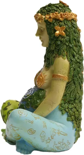 Miniatura 3 de Estatua de la Madre Tierra, 7 "Fertilidad Gaia Diosa Estatua, Naturaleza Embarazada Wiccan Altar Suministros, Moon Yoga Alter Table Witchcraft