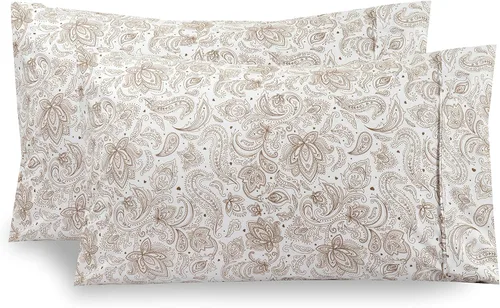 Miniatura 3 de Elegant Comfort Juego de 2 fundas de almohada estampadas con patrón de microfibra de calidad egipcia de 1500 hilos, diseño clásico, tejido suave