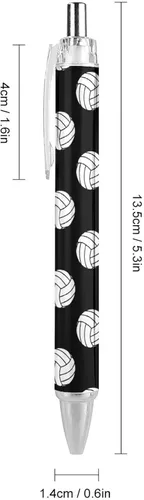 Miniatura 2 de Pelotas de voleibol en blanco y negro retráctil, bolígrafo de tinta azul, bolígrafo de trabajo para hombres y mujeres, 1 unidad