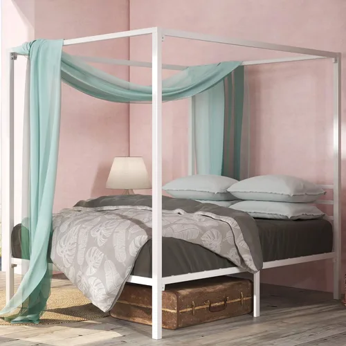 Miniatura 9 de Zinus Patricia Armazón de Cama con Plataforma de Dosel de Metal Negro, Base de Colchón con Soporte de Listones de Acero, No Necesita Somier, Fácil