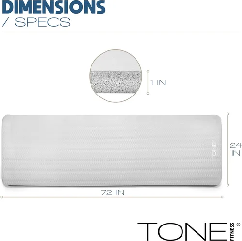 Miniatura 4 de Tone Fitness Esterilla de yoga de 1 pulgada de grosor Alfombrilla de ejercicio antideslizante de alta densidad con correa de transporte para yoga